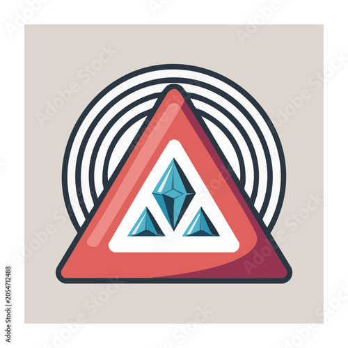 Flat design warning sign with exclamation mark