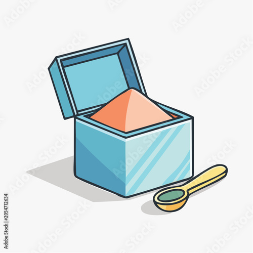 Open Box of Powder with Spoon