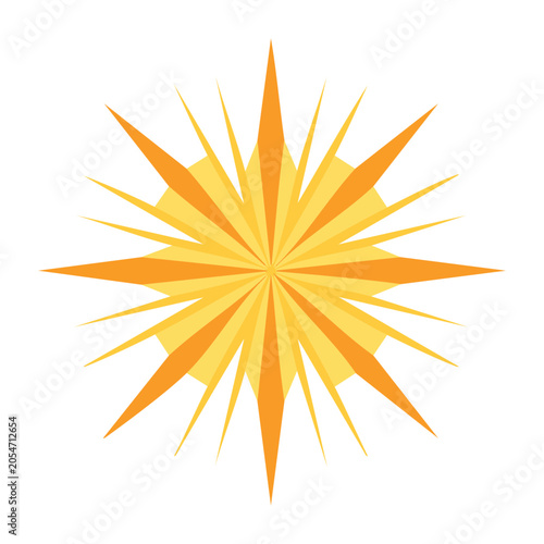 Orange and Yellow Starburst Vector Graphic