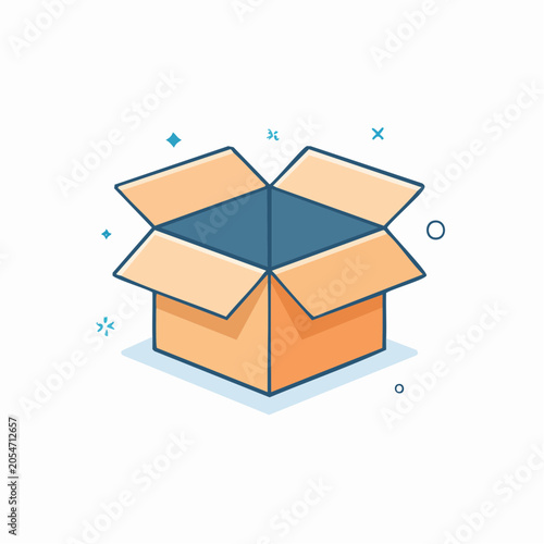 Open Cardboard Box Icon