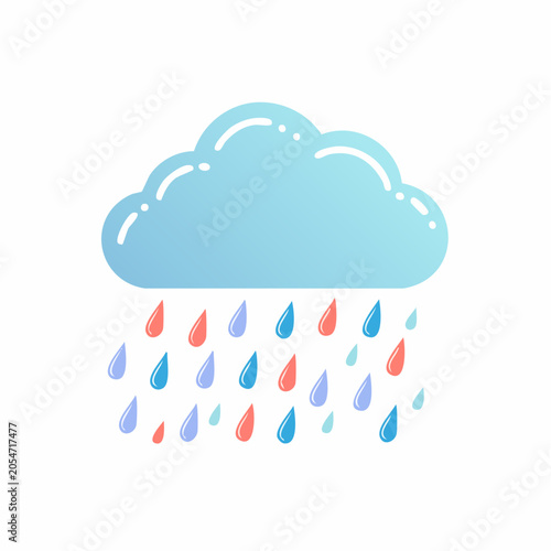 Stylized Cloud with Raindrops