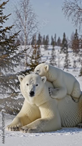 polar bear in the snow
