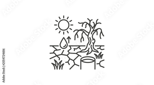 Slika na platnu Drought and desertification environmental icon