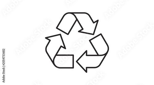 Obraz na płótnie Classic universal recycling symbol with three chasing arrows.