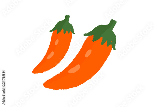 Cuadro en lienzo Fresh Red Chili Pepper Isolated on Transparent Background
