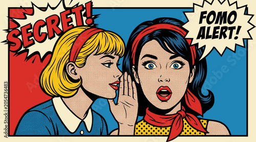 Two women sharing a secret gossip.