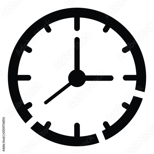 Foto Simple analog clock face with hour and minute hands only icon