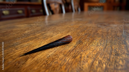 with one closed notebook placed precisely in center on clean desk