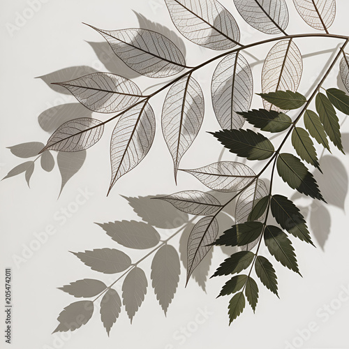 Seamless Nature Leaf Pattern with Green Foliage and Seasonal Botanical Design