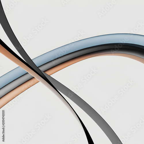 Modern Blue and Black Wave Frame Design with Metallic Business Background Vector