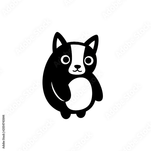 Cute Cartoon Boston Terrier Dog.