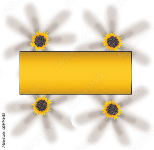 Yellow Blank Label Frame Decorated with White Daisy Flowers