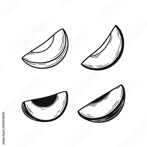 Sliced Fruit Wedges Icon Set symbol