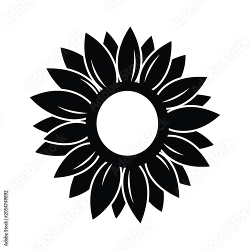 Sunflower Silhouette Icon bloom blossom