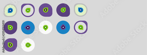 Quadro su tela Colorful circles display various icons