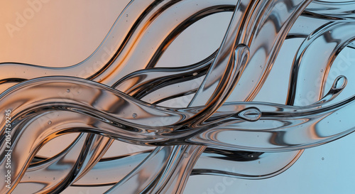Abstract Liquid Flowing Waves with Soft Gradient Background