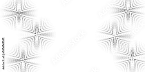 halftone dot abstract background. black circle lines pattern. Futuristic technology concept. Suit for cover, poster, banner, brochure, header, website