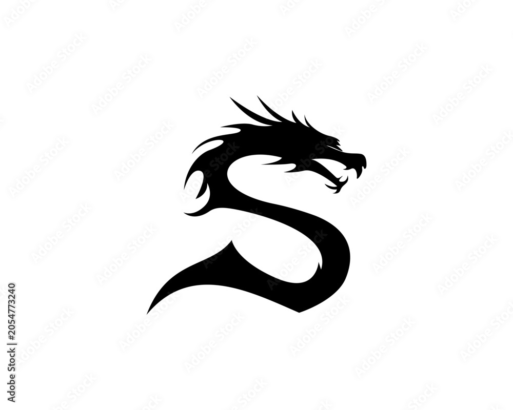 Fototapeta premium S DRAGON CHARACTER ELEMENT LOGO