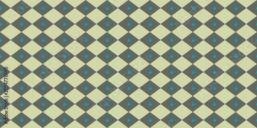 Принти на полотні Seamless geometric pattern featuring alternating grey and light green diamond shapes