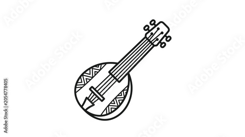 Tableau sur toile Decorative mandolin lute string instrument sketch