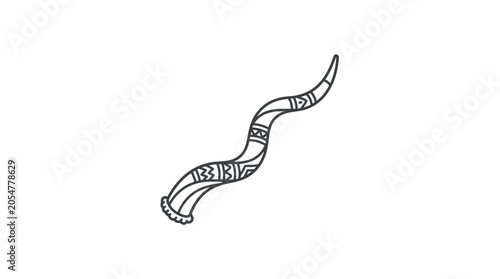 Foto Long patterned ceremonial wind instrument icon.