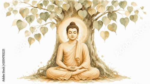 Foto Pure Spirit Enlightened Buddha isolated watercolor vector illustration svg