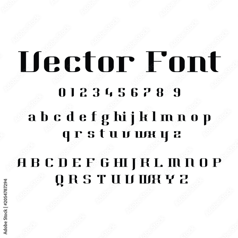 Obraz premium Black Lettering Stencil Style Alphabet Font Vector