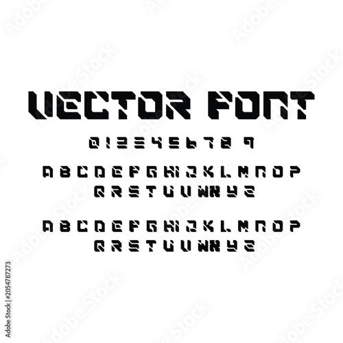 Modern Gaming Stencil Typography Alphabet Vector