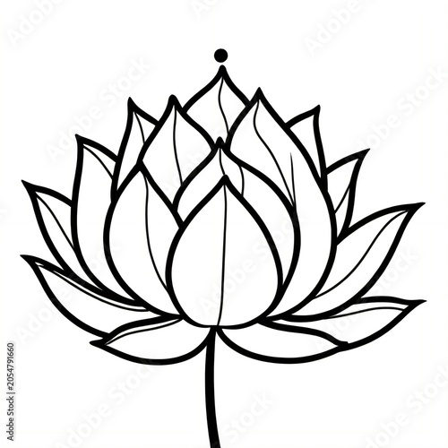 Lotus Flower Stencil Silhouette