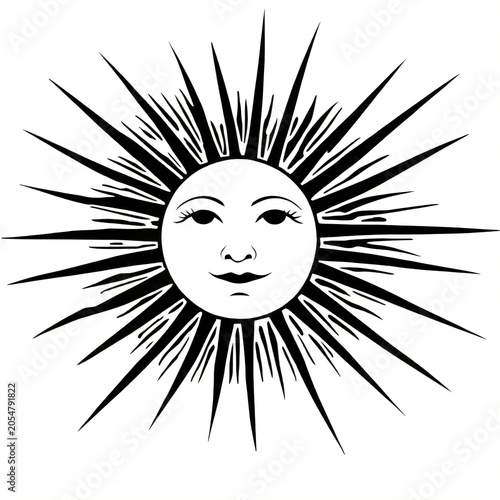 Sun Rays Stencil Silhouette