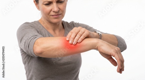 Woman holding wrist in pain highlighting joint inflammation and discomfort in medical context