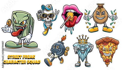 Urban street style monster characters Hip hop  street culture inspired creatures