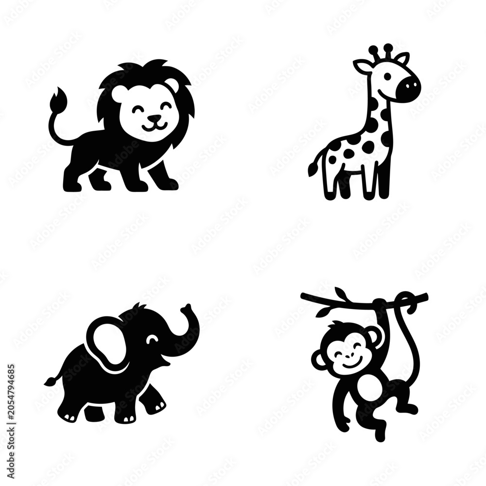 Fototapeta premium Black and white monkey hanging upside down.