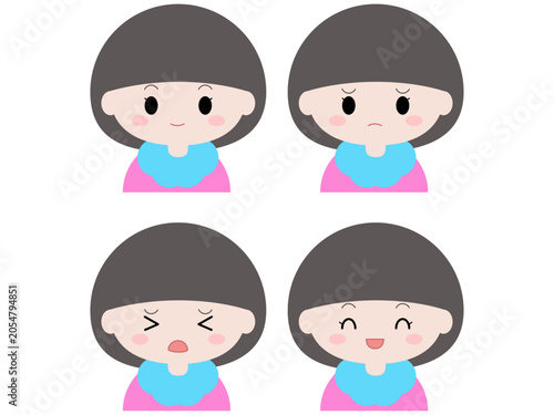 ぱっつん前髪の女の子