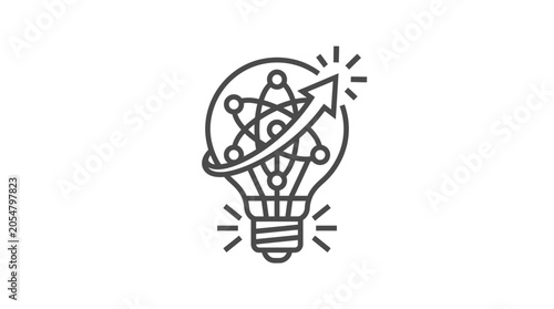 Tableau sur toile Innovative scientific discovery and growth icon.