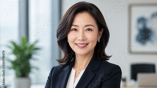 Smiling eastern sophisticated female entrepreneur ceo leader businesswoman isolated.