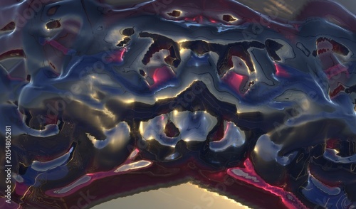 Abstract Organic Metallic Texture 3D Render