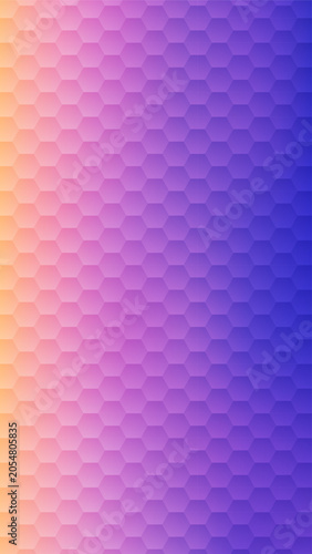 An abstract digital graphic featuring a continuous hexagonal honeycomb mesh pattern overlaying a smooth and modern gradient background.