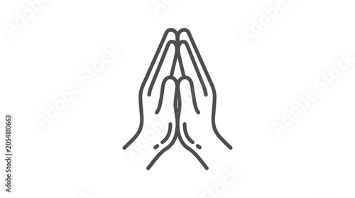 Vászonkép Detailed outline of hands in prayer position