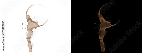 Obraz na płótnie Gold Hoop Earring with Dangle and Liquid Splashes Isolated Cutout