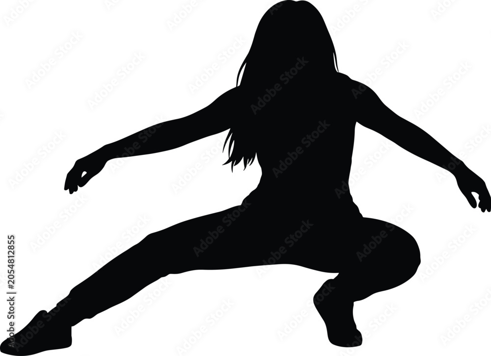 Fototapeta premium Dance and Athletic Movement Silhouette Icon Representing Motion, Balance, Energy, Lifestyle, and Human Expression Concepts