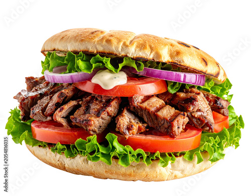 hamburger on white background