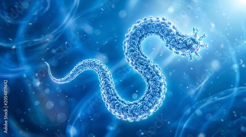 3d illustration of ebola virus or marburg virus