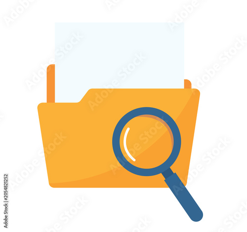 Folder With Magnifying Glass Illustration