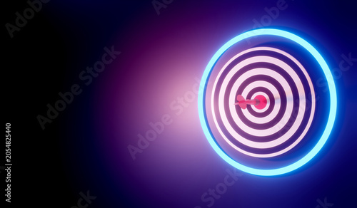 Dartboard with Dart in Center