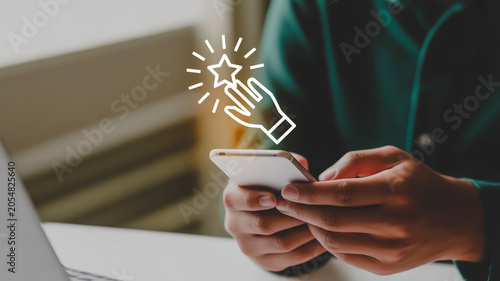 Customer Satisfaction and Mobile Feedback Concept with Online Rating Experience