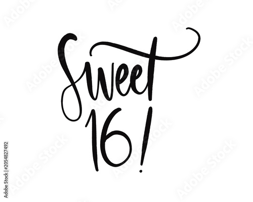 Sweet 16 Milestone Birthday Lettering Design PNG
