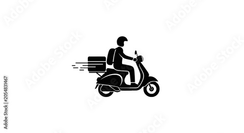 Rider on a Delivery Scooter Bike.