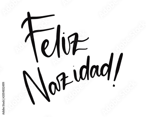 Feliz Navidad Spanish Christmas Greeting Lettering PNG
