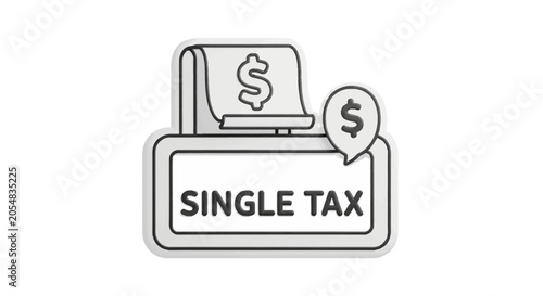 Single Tax Payment Icon Illustration.